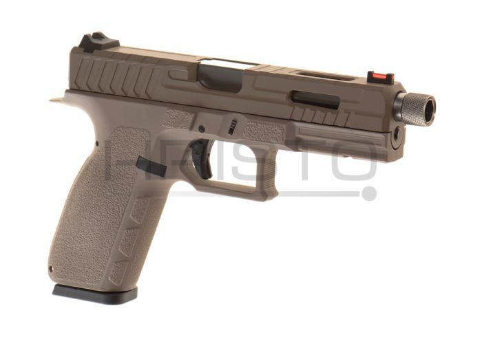 Airsoft pištolj KJ Works KP 13F TBC Full Auto Metal Version Co2 TAN