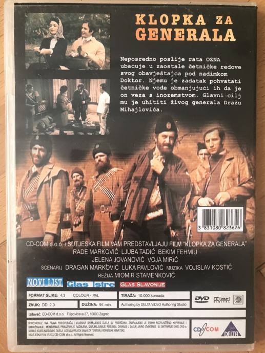 DVD Klopka za generala 1971 Ljuba Tadić drama ratni