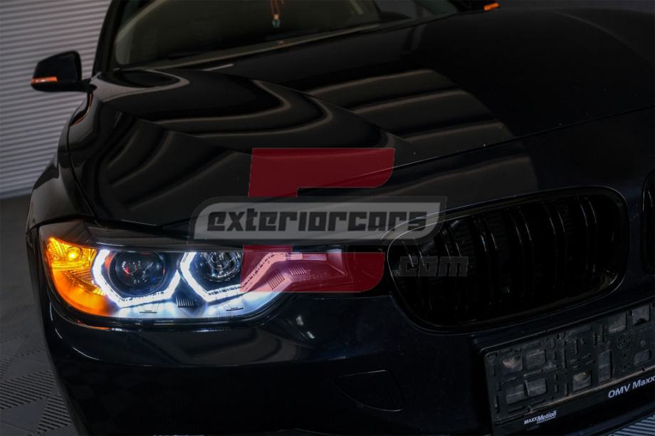 BMW 3er F30 F31 11 15 Prednja Svjetla Angel Eyes LED DRL Crna