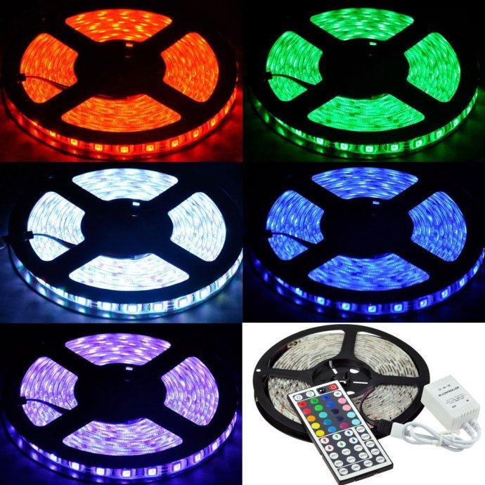 5M 5050 RGB SMD LED 300LED Vodootporana LED Traka Daljinski 44 Gumba