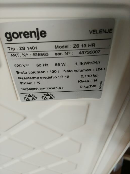 Gorenje 130 L škrinja ledenica zamrzivač