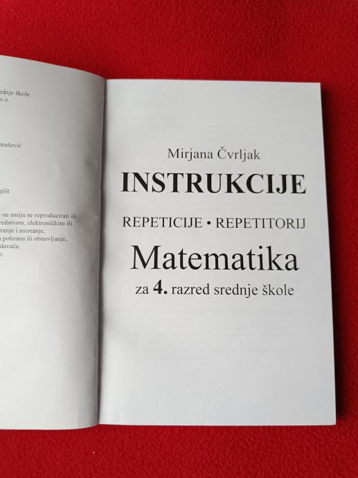 Instrukcije MATEMATIKA Repeticije Repetitorij Za 4 Srednje