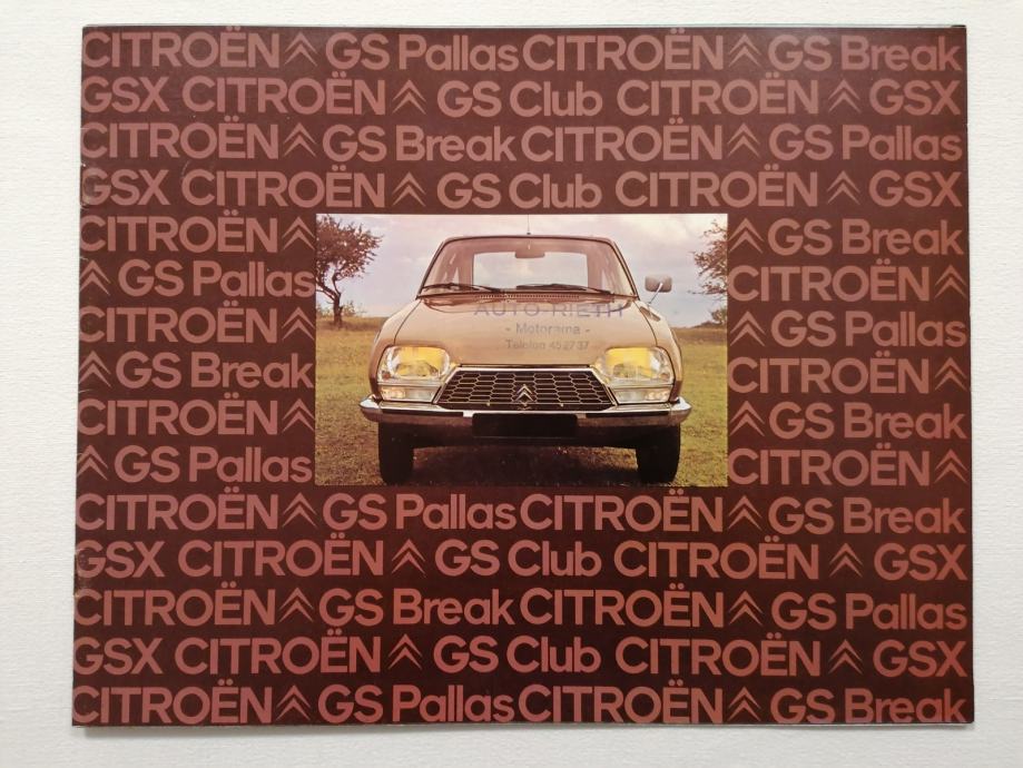 Original Prospekt Citroen Gs Iz Godine Brochure