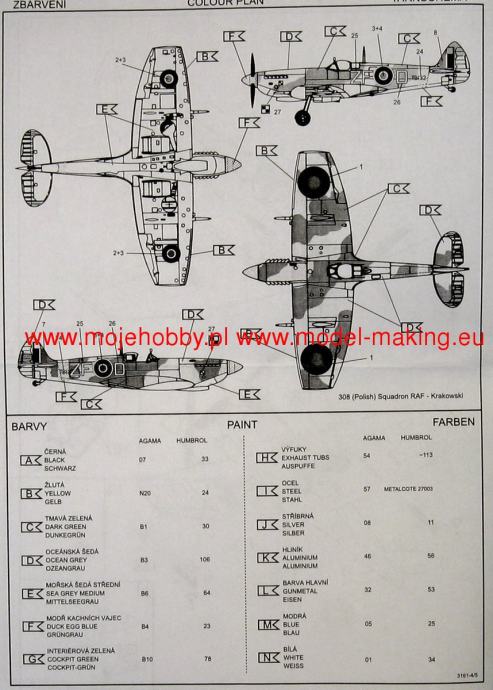 Maketa Spitfire Mk XVIe 1 72 Kopro