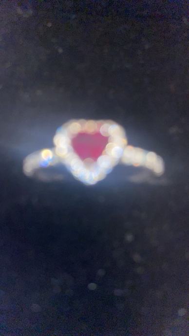 Pandora Elevated Red Heart Ring