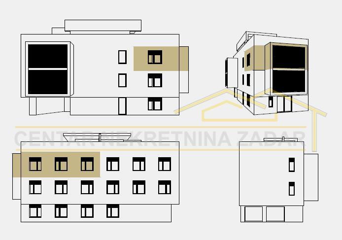 Melada novogradnja dvosobni stan s krovnom terasom 72 09 m² prodaja