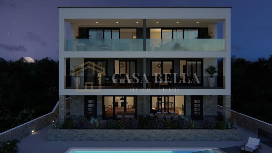 Penthouse u vili s bazenom 150m² novogradnja Vela Luka otok Korčula