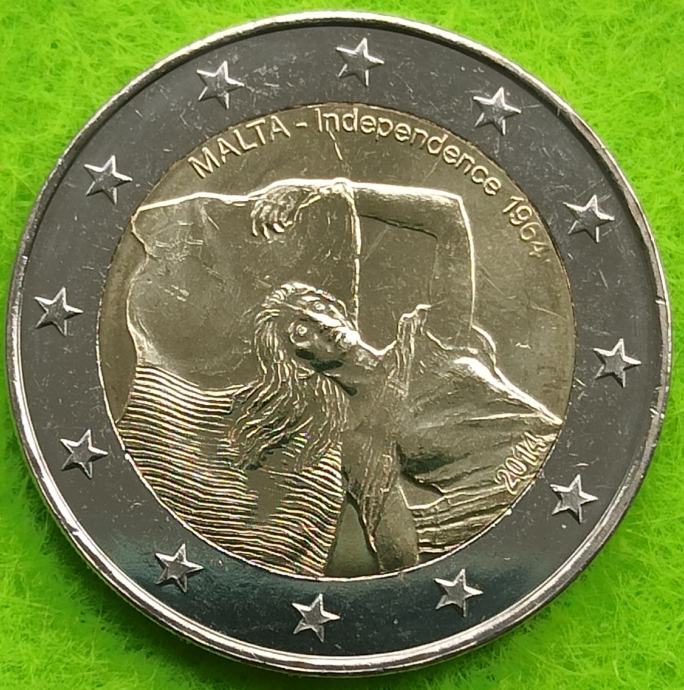 Kovanica 2 Eura Jubilarna Malta 2014 G UNC