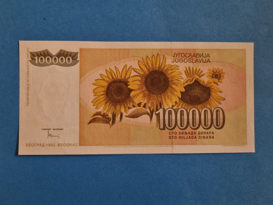 100 000 Dinara 1993 UNC