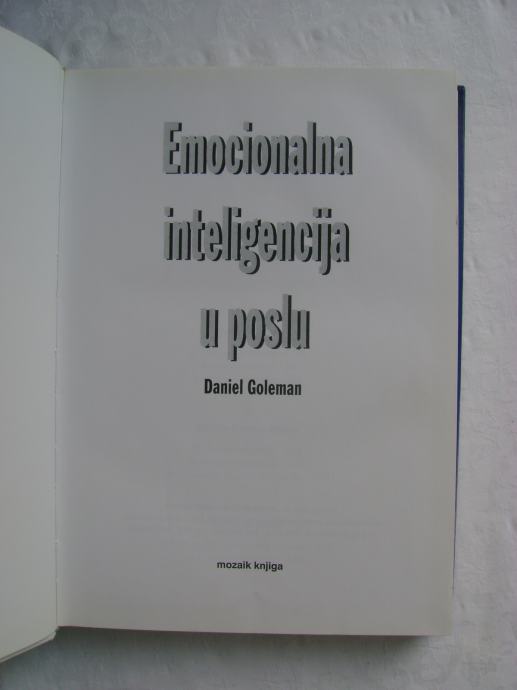 Daniel Goleman Emocionalna Inteligencija U Poslu