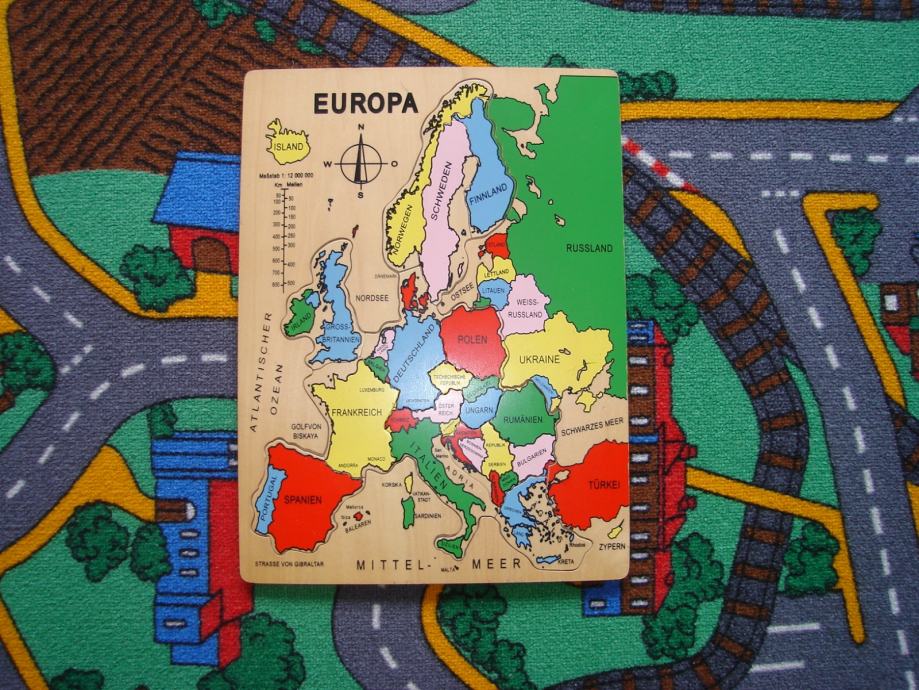 Velike Drvene Puzzle Karta Europe