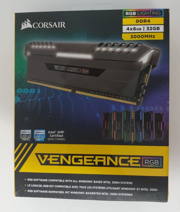 CORSAIR VENGEANCE RGB DDR4 4x8GB 3000MHz