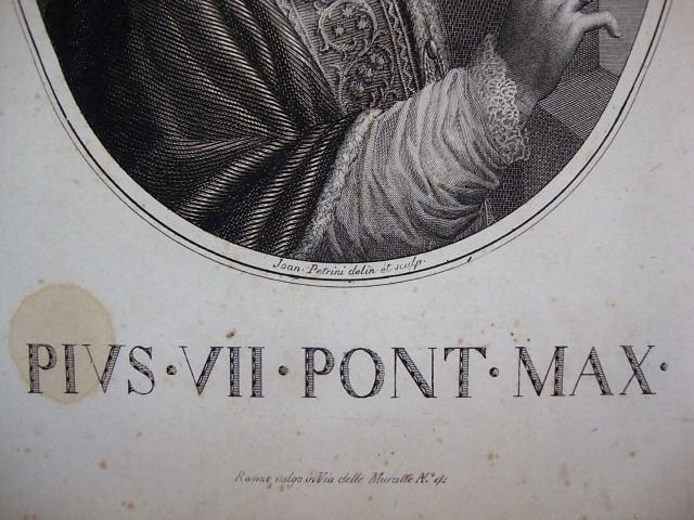 PIVS VII PONT MAX Joan Petrini Delin Et Sculp POPE PIUS VII