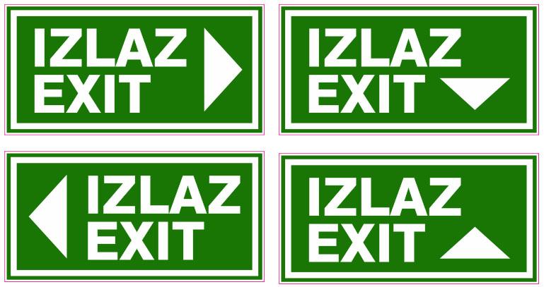 Naljepnica Izlaz - Exit - PVC