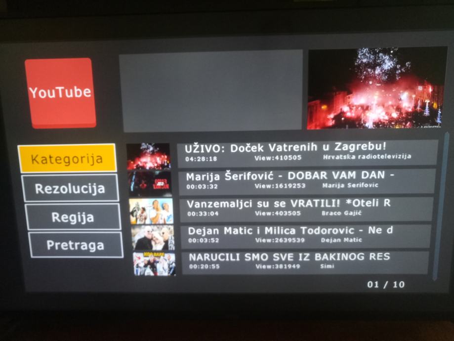 NOA DVB T2 Digitalni Zemaljski Prijemnik HEVC 265 IPTV YOU TUBE