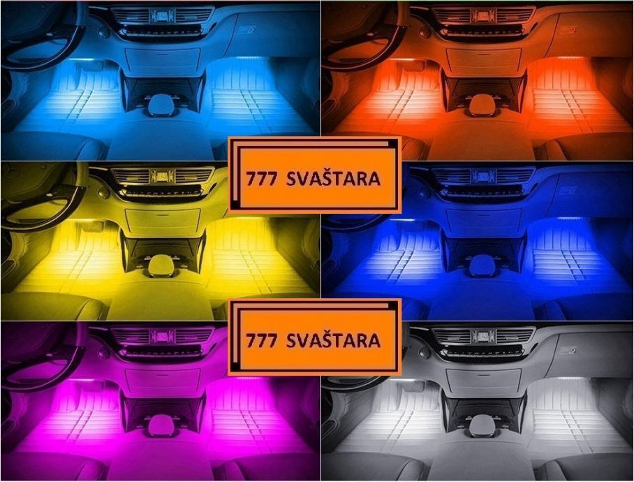 Led lampice za unutrašnost vozila 12LED RGB daljinski model 4