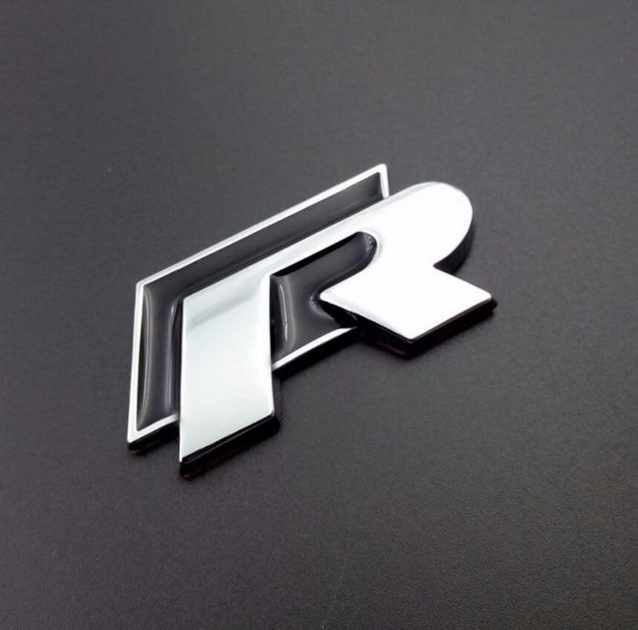 VW R Line Metalna Oznaka Logo Napljepnica Emblem R Crni