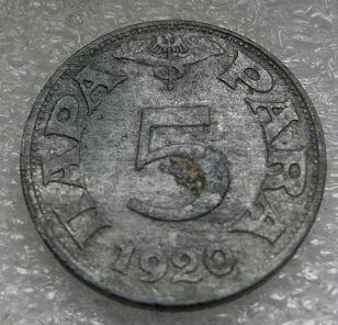 YUGOSLAVIA KRALJEVINA SHS 5 PARA 1920