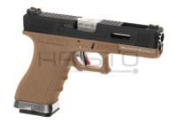 Airsoft pištolj WE G-Force 17 BK Silver cijev Metal Version GBB (gas-b