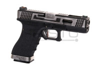 Airsoft pištolj WE G-Force 17 SV Silver cijev Metal Version GBB (gas-b