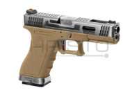 Airsoft pištolj WE G-Force 18C SV Silver cijev Metal Version GBB (gas-