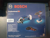 BOSCH aku set – aku kutna brusilica + bušilica + 2xAku 18V + L-Boxx