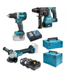 MAKITA Akumulatorski set orodja - DHR242Z, DGA504Z, DDF484Z, 3xBL1850B