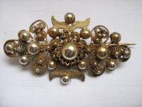 Antique filgree silver brooch, Dalmacija-Broš-pozlačeno srebro 19. st.