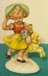 djevojčica sa janjetom - porculan figura