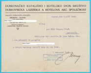 DUBROVAČKO KUPALIŠNO I HOTELSKO DIONIČKO DRUŠTVO Srebrno - Kupari 1923