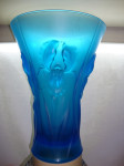 Josef Inwald barolac Iris frosted glass vase / Vaza Art deco 1930.god