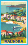 MALINSKA (otok Krk) stara turistička Art-Deco brošura iz 1930-tih god.