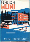 PENSION MLINI (Dubrovnik) stari Art Deco turistički prospekt iz 1930s