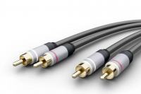 G&BL audio kabel HIGH END QUALITY 2x2 RCA(činč), 0,6m, sivi
