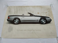 ORIGINALNI PLAKAT POSTER SREBRENI MERCEDES-BENZ KABRIO 84cm x 59cm