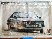 ORIGINALNI VELIKI PLAKAT POSTER AUDI 80 QUATTRO RALLYVERSION 120x 80cm