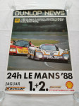 PLAKAT POSTER TRKAĆI JAGUAR + PORŠE PORSCHE - DUNLOP NEWS 60cmx42cm