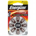 Baterija za slušna pomagala - Energizer 312 - 8 komada