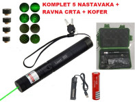 303 ZELENI LASER POINTER 5mW KOMPLET KAO NA SLICI