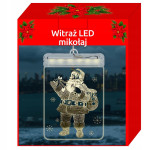 Gravirani 3D pleksiglas LED toplo bijeli Djed Božićnjak 17 cm