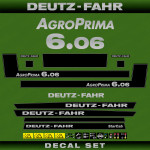 Zamjenske naljepnice za traktor Deutz Fahr AgroPrima 6.06