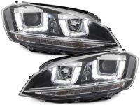 Volkswagen Golf 7 VII 2012-3D LED DRL prednja svjetla R-dizajn crna