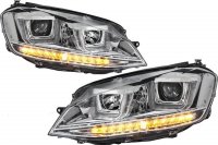 VW Golf 7 2012- Prednja svjetla 3D LED DRL krom