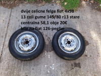 Čelične felge 13'' rupe 4x98, 2 kom. fiat