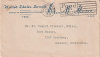 USA PISMO SENAT WASHINGTON-OUKLAND-CALIFORNIJA 1918