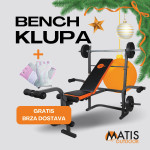 KLUPICA BENCH S 50 KG UTEGA I ŠIPKOM