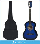 8-dijelni početnički set klasične gitare za djecu plavi 3/4 36" - NOVO