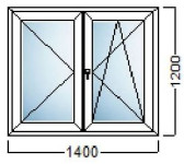 NAJJEFTINIJI PVC PROZOR SALAMANDER -140x120 - 225,49€