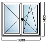 NAJJEFTINIJI PVC PROZOR DECCO VRHUNSKE KVALITETE  -160x140- DVOKRILNI