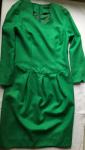 Vintage zelena haljina tanka vuna br. 38 Jane Taylor, ručna izrada